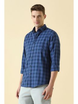 Allen Solly - Men Blue Classic Fit Check Full Sleeves Casual Shirt