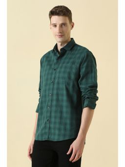 Allen Solly - Men Green Classic Fit Check Full Sleeves Casual Shirt