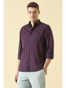 Allen Solly - Men Navy Classic Fit Check Full Sleeves Casual Shirt