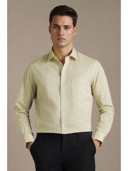 Louis Philippe - Men Yellow Print Full Sleeves Formal Shirt