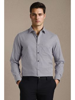 Louis Philippe - Men White Textured Full Sleeves Formal Shirt