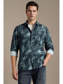 Louis Philippe - Men Blue Print Full Sleeves Casual Shirt