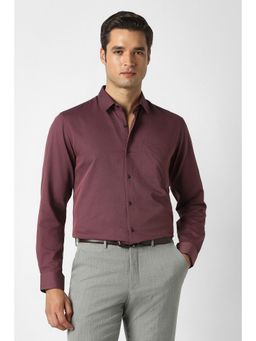 Peter England - Men Maroon Regular Fit Formal Shirt