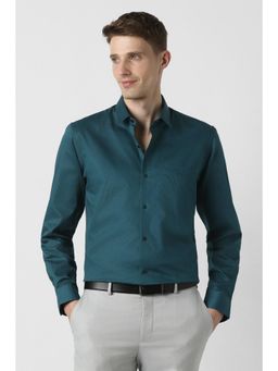 Peter England - Men Teal Slim Fit Formal Shirt