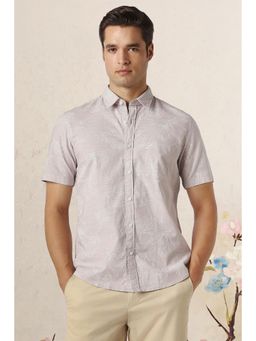 Peter England - Men Lilac Slim Fit Print Casual Shirt