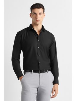 Van Heusen - Men Black Solid Full Sleeves Party Formal Shirt