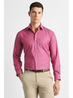 Van Heusen - Men Pink Textured Full Sleeves Wedding Formal Shirt