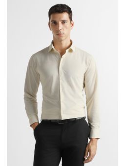 Van Heusen - Men Yellow Stripe Full Sleeves Formal Shirt