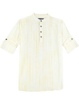 CHARCHIT - Boys Self-Designed Roll-Up Sleeve Kurta