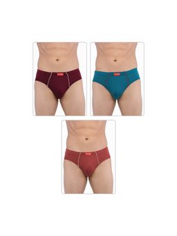 Frenchie - Plus Mens Cotton Briefs Assorted Colours (Set Of 3)
