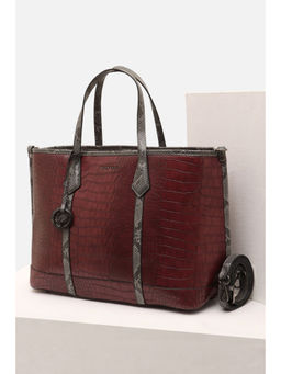 Allen Solly - Women Maroon Satchel with Detachable Strap