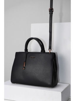 Van Heusen - Women Black Solid Satchel with Detachable Strap