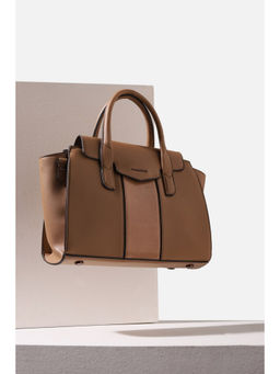 Van Heusen - Women Brown Solid Casual Satchel with Detachable Strap