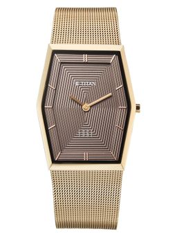 Titan - Edge Whimsey Quartz Brown Dial Rose Gold Stainless Steel Watch - 10056QM01 (M)