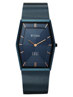 Titan - Edge Whimsey Quartz Blue Dial Blue Stainless Steel Watch - 10056QM02 (M)