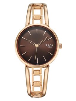 Titan - Raga Afterglow Quartz Brown Dial Rose Gold Brass Watch - 2746WM01 (M)