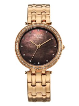 Titan - Raga Allure Quartz Brown MOP Dial Rose Gold Fake Solid Watch - 2793WM01 (M)