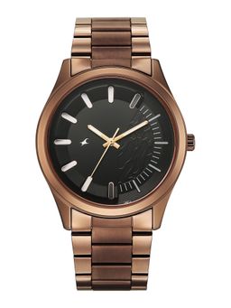Fastrack - Wild Quartz Black Dial IP Brown Sheet Metal Watch - 3317QM04 (M)