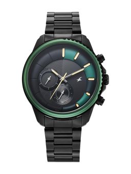 Fastrack - Wild Quartz Black and Green Dial Black Stainless Steel Watch - 3337KM01 (M)