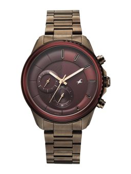 Fastrack - Wild Quartz Maroon Dial IP TCE Stainless Steel Watch - 3337KM02 (M)