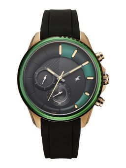 Fastrack - Wild Quartz Black and Green Dial Black Silicon Watch - 3337KP01 (M)