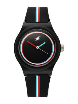 Fastrack - Tees Zine Quartz Black Dial Black Silicon Watch - 38037PP24W (M)