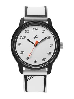 Fastrack - Tees Zine Quartz Black Dial White Silicon Watch - 38145PP08W (M)
