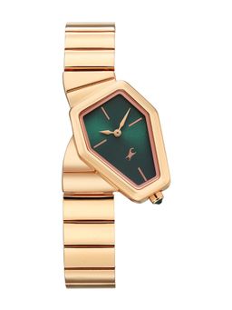 Fastrack - Wild Quartz Green Dial IP Rose Gold Stainless Steel Watch - 6323WM01 (M)