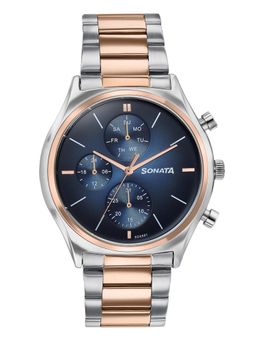 Sonata - Festive 2.0 Quartz Navy blue Dial IPRG + SS Sheet metal Watch - 77192KM01 (M)