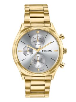 Sonata - Festive 2.0 Quartz Silver Dial IPG Sheet metal Watch - 77192YM01 (M)