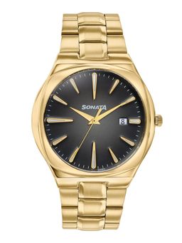 Sonata - Festive 2.0 Quartz Black Dial IPG Sheet metal Watch - 77194YM01 (M)