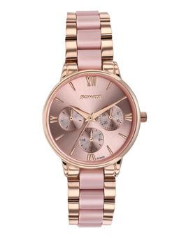 Sonata - Festive 2.0 Quartz Pink Dial Pink Acetate Solid links Watch - 87107KD02 (M)