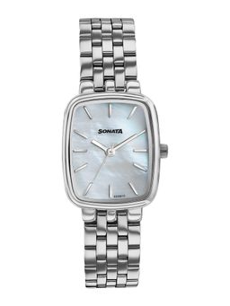 Sonata - Festive 2.0 Quartz Mother of Pearl Dial Silver Sheet metal Watch - 87108SM01 (M)