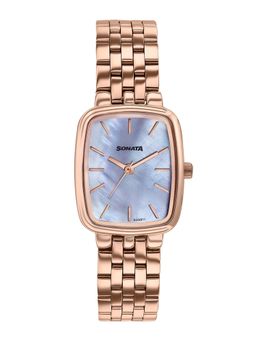 Sonata - Festive 2.0 Quartz Mother of Pearl Dial Gold Sheet metal Watch - 87108WM01 (M)