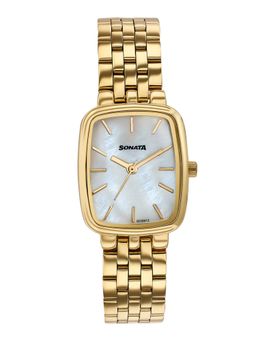 Sonata - Festive 2.0 Quartz Mother of Pearl Dial IPG Sheet metal Watch - 87108YM01 (M)