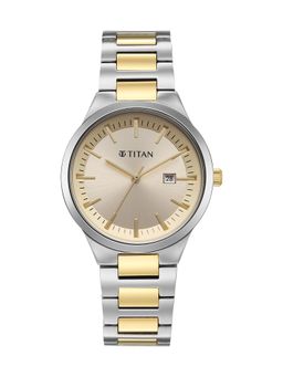 Titan - Raga Workday Wonders 2 Quartz Champ Dial Rose Gold Silver Metal Watch - 95369BM01 (M)