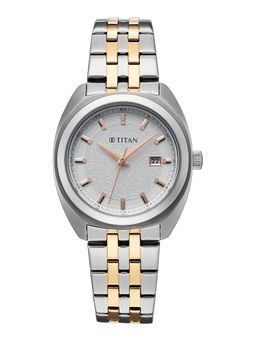 Titan - Raga Work Essentials Quartz Silver Dial Rose Gold Metal Watch - 95377KM01 (M)