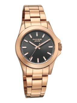 Sonata - Poze 8 Quartz Black Dial IP Rose Gold Stainless Steel Watch - SP70105WM01W (M)