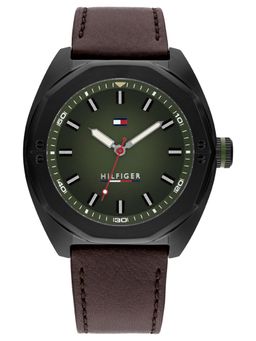 Tommy Hilfiger - Shane Quartz Green Dial Brown Leather Watch - TH1792256 (M)