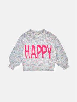 ANGEL & ROCKET - Happy Jumper Pink Typography