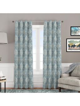 At Home by Nilkamal - Arias Luxuria Jacquard Door Curtain Sea Green (Set of 2)