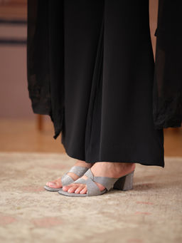 ERIDANI - Xin Grey Slip-On Block Heels