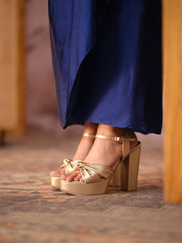 ERIDANI - Fyre Gold Block Heels