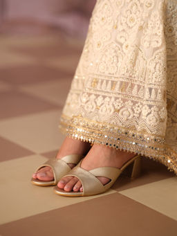 ERIDANI - Zuri Gold Partywear Sandals Heels