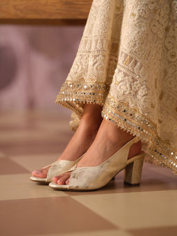 ERIDANI - Aurelia Gold Backstrap Sandals Heels