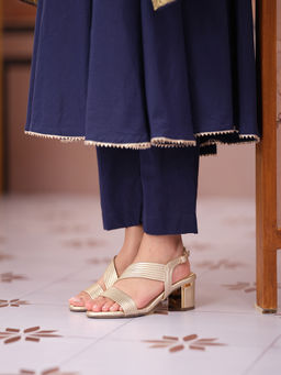 ERIDANI - Cathie Gold Block Sandal Heels