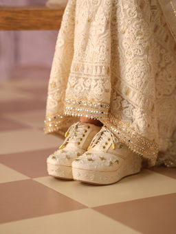 ERIDANI - Ziya Gold Embroidered Sneakers