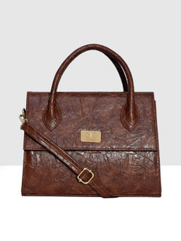 ESBEDA - Tan Colour Structured Top Handle Medium Handbag for Women