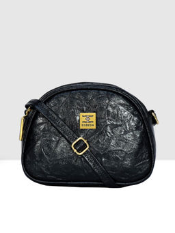 ESBEDA - Black Colour D Shape Solid Small Sling Bag for Women