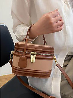 Styli - Women Pu Leather Drop Detail Zip Around Handbag